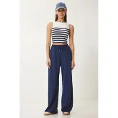 Happiness İstanbul Wijde broek met trekkoord in de taille