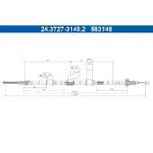 Ate 24.3727-3148.2 Handremkabel