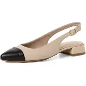 Tamaris Ballerina met riempjes crème / zwart