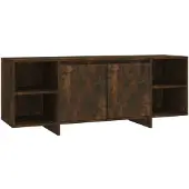 vidaXL Tv-meubel 130x35x50 cm bewerkt hout gerookt eikenkleurig
