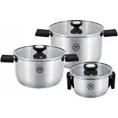 MG HOME RVS Kookpannenset HANDY met opvouwbare handvatten - 6 stuks