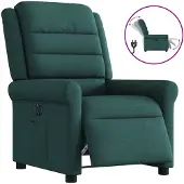 vidaXL Fauteuil verstelbaar elektrisch stof donkergroen
