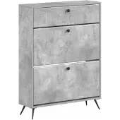 vidaXL Schoenenkast BREDA 78 x 24 x 103 cm Bewerkt hout Betongrijs