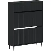 vidaXL Schoenenkast ZWOLLE 78 x 24 x 103 cm Bewerkt hout Zwart