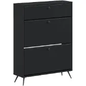 vidaXL Schoenenkast BREDA 78 x 24 x 103 cm Bewerkt hout Zwart