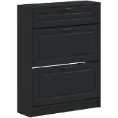 vidaXL Schoenenkast UTRECHT 78 x 24 x 100 cm Bewerkt hout Zwart