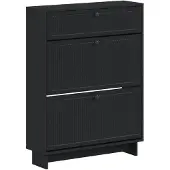 vidaXL Schoenenkast EDE 78 x 24 x 103 cm Bewerkt hout Zwart