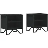 vidaXL Nachtkastjes 2 st 40x30x40 cm bewerkt hout zwart