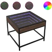 vidaXL Salontafel met Infinity-LED, bruin, eikenlook, 50x50x41 cm