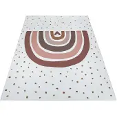 Muratap Kindervloerkleed boho regenboog multi wasbaar antislip- 80x150 cm