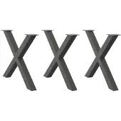 vidaXL Eettafelpoten 3 st X-vormig 90x(72-73) cm staal antraciet