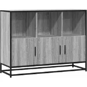 vidaXL Dressoir 100x35x76 cm bewerkt hout grijs sonoma eikenkleurig
