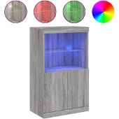 vidaXL Dressoir met LED-verlichting 60,5x37x100 cm grijs sonoma eiken