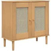 vidaXL Dressoir SENJA 80x35x80 cm rattan look massief grenenhout bruin