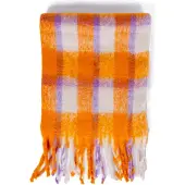 ONLY Geweven Sjaal Gingham Ruit Oranje