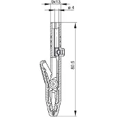 Sks Hirschmann HM3411 - Geïsoleerde Krokodillenklem - Aansluiting Ø 4mm - Rood