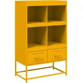 vidaXL Hoge kast 68x39x111,5 cm staal mosterdgeel