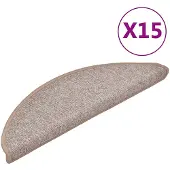 vidaXL Trapmatten 15 st 56x17x3 cm lichtbruin halfrond