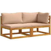 vidaXL Modulaire sofaset met kussens 2 st 2-zits Massief Acacia Hout