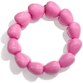 Yehwang Armband met chunky harten kralen