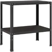 vidaXL Planttafel 100 x 50 x 80 cm Gepoedercoat staal Zwart