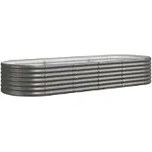 vidaXL Plantenbak 224x80x36 cm gegalvaniseerd staal grijs
