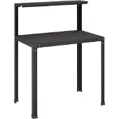 vidaXL Planttafel 60 x 50 x 104 cm Gepoedercoat staal Zwart