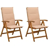 vidaXL Ligstoelen voor Tuin 2 st Naturel Massief Acacia Hout