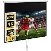 HOMCOM projectiescherm - kunststof - 283x8x192cm - wit