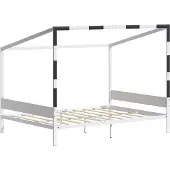 VitaliSpa Kinderbed Goal, Wit/Zwart, 140x200