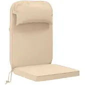 vidaXL Kussen voor Adirondack-stoel 100% Polyester Crèmekleurig