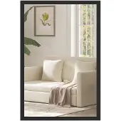 HOMCOM Wall Mirror-MDF, Glas-40L x 2B x 60H cm-Schwarz