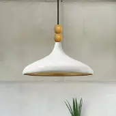 Bamyum Champion hanglamp, industriële Modern stijl, Ø35 cm, wit metalen lamp