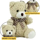 Lean Toys Teddybeer pluche sleutelhanger hanger decoratie beige 8cm