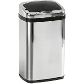 HOMCOM Sensor Prullenbak - Roestvrij Staal - 33x25x58cm - Zilver