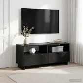 vidaXL Tv-meubel 90 x 34,5 x 40 cm Zwart Bewerkt hout