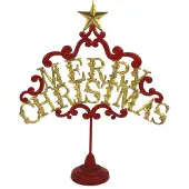 Newport Ornament Merry Christmas rood/goudkl. 28,5x8x35cm