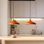 Bamyum Champion hanglamp, industriële Modern stijl, Ø35 cm, oranje metalen lamp