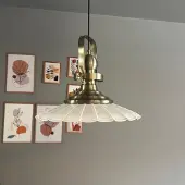 Bamyum Risso hanglamp, industriële Modern stijl, Ø34 cm, wit metalen lamp