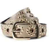 B.belt Studded belt Leder 95 cm grijs