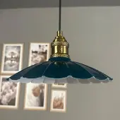 Bamyum Risso hanglamp, industriële Modern stijl, Ø35 cm, zeegroen metalen lamp
