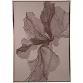 Ptmd Lorinde Light Brown Canvas Wall Panel Flower Art