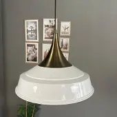 Bamyum Asletl hanglamp, industriële Modern stijl, Ø41 cm, wit metalen lamp