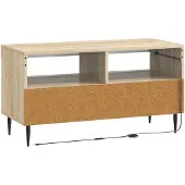 vidaXL LED tv-meubel ZWOLLE 81 x 35 x 43 cm Sonoma Eiken Bewerkt hout
