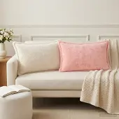 vidaXL Kussensloop 6 st HOUTEN Wit 50 x 70 cm Nep Konijnenbont
