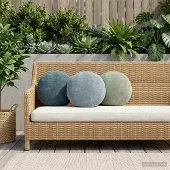 vidaXL Kussensloop 2 st HEERLEN Lichtblauw Diam. 40 cm Chenille Stof