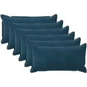 vidaXL Kussen met kussen HOUTEN 6 st Blauw fluweel