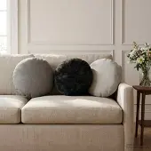 vidaXL Kussensloop 2 st HEERLEN Donkergrijs Diam. 40 cm Chenille Stof