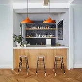 Bamyum Champion hanglamp, industriële Modern stijl, Ø30 cm, oranje metalen lamp