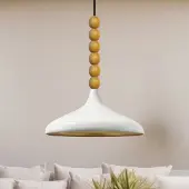 Bamyum Champion hanglamp, industriële Modern stijl, Ø35 cm, wit metalen lamp